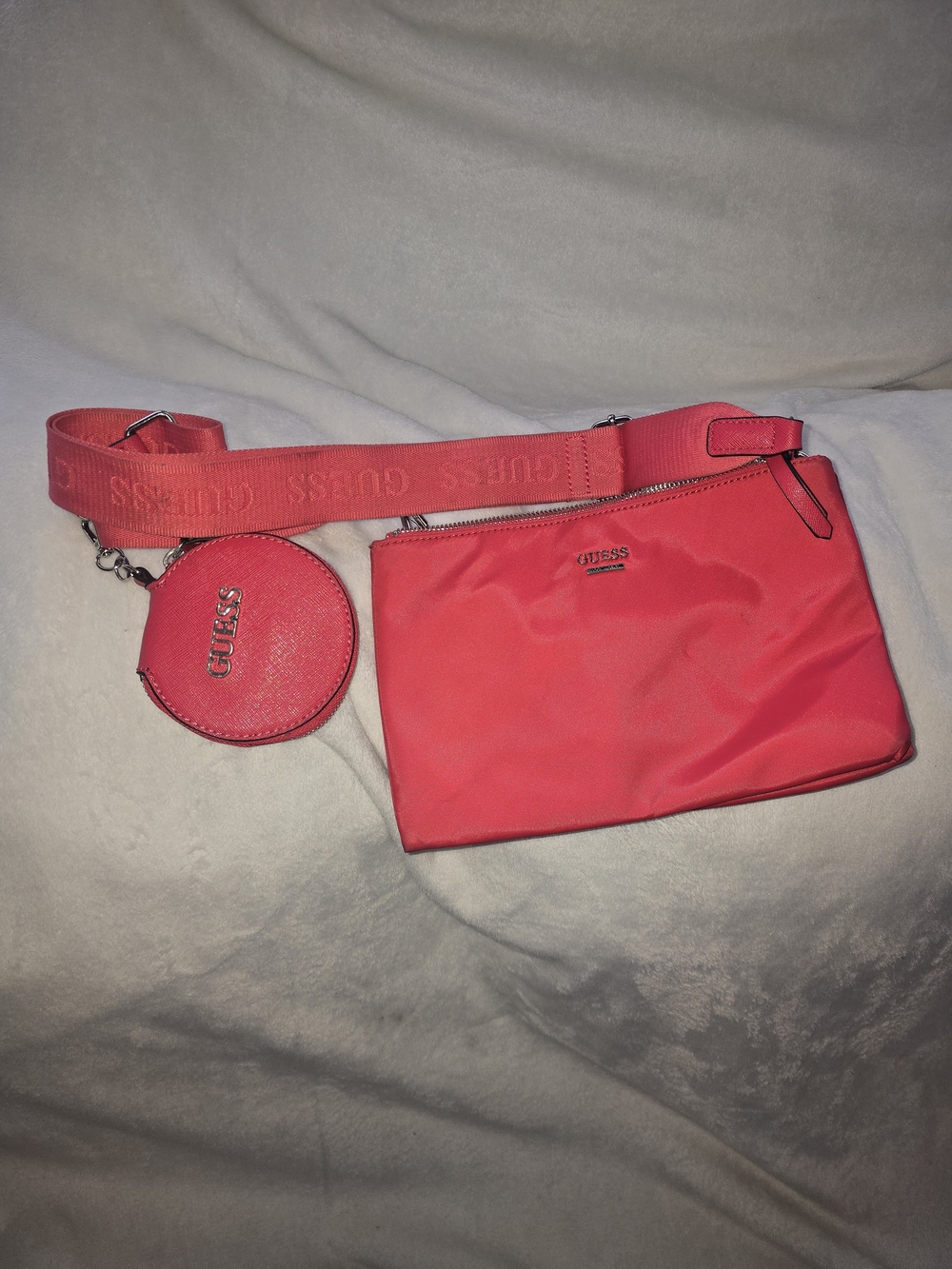 GUESS Pink Crossbody Bag with Coin Pouch